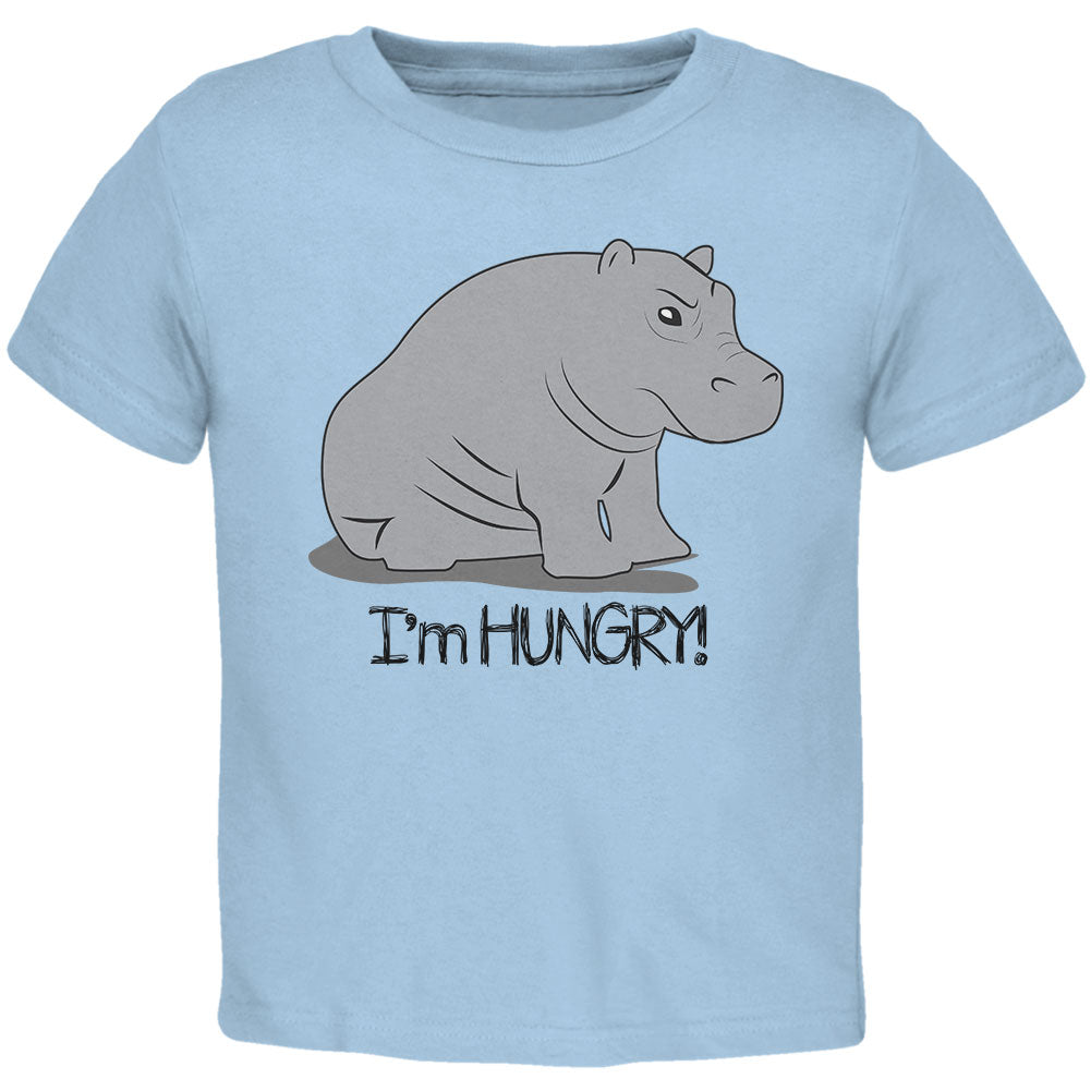 Hippo I'm Hungry Angry Funny Toddler T Shirt Toddler T-Shirts Old Glory 2T Light Blue 