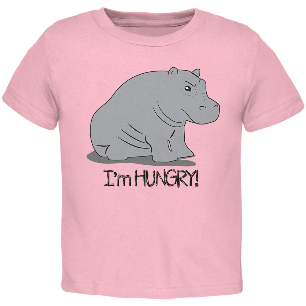 Hippo I'm Hungry Angry Funny Toddler T Shirt Toddler T-Shirts Old Glory 2T Light Pink 