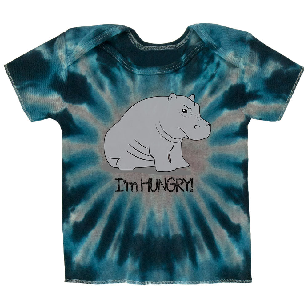 Hippo I'm Hungry Angry Funny Infant T Shirt Infant T-Shirts Old Glory 12M Blue Radial Tie Dye 