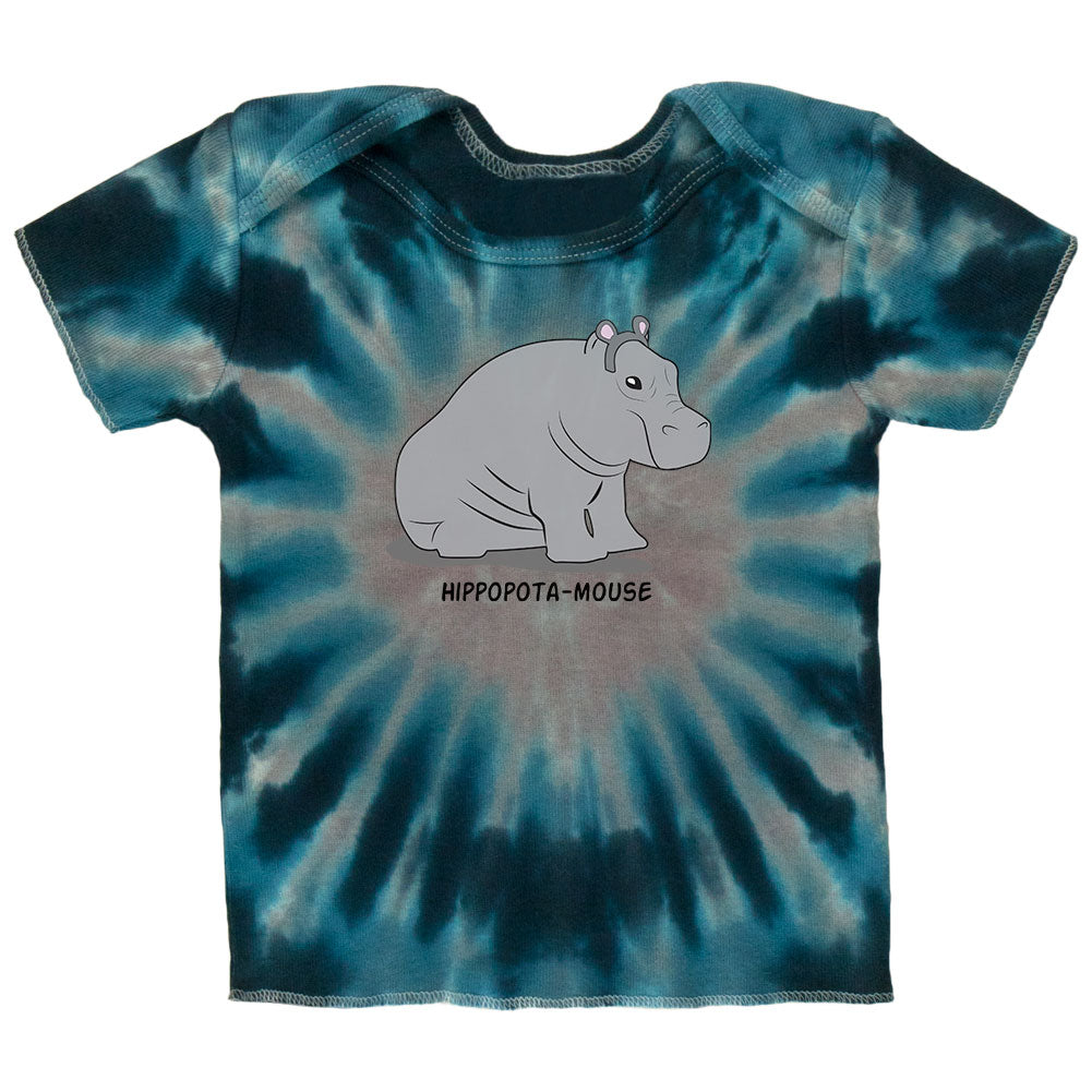 Hippo Mouse Hippopotamouse Funny Pun Infant T Shirt Infant T-Shirts Old Glory 12M Blue Radial Tie Dye 