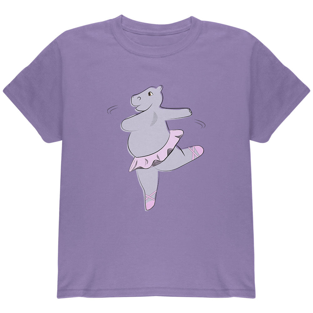 Dancing Hippo Ballerina Cute Youth T Shirt Youth T-Shirts Old Glory YLG Violet 