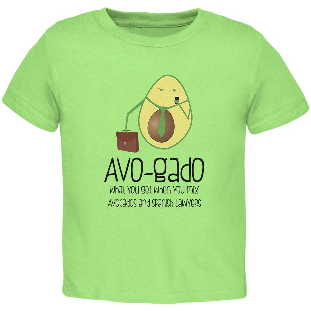 Avocado Abogado Lawyer Funny Spanish Pun Toddler T Shirt Toddler T-Shirts Old Glory 2T Lime 