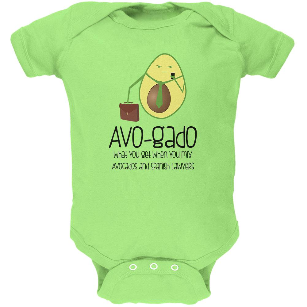 Avocado Abogado Lawyer Funny Spanish Pun Soft Baby One Piece Baby One Piece Old Glory 0-3M Key Lime 