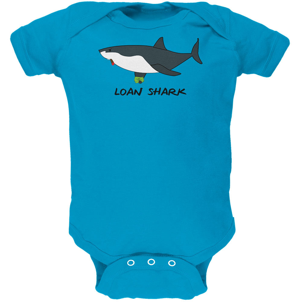 Loan Shark Great White Funny Pun Soft Baby One Piece Baby One Piece Old Glory 0-3M Turquoise 