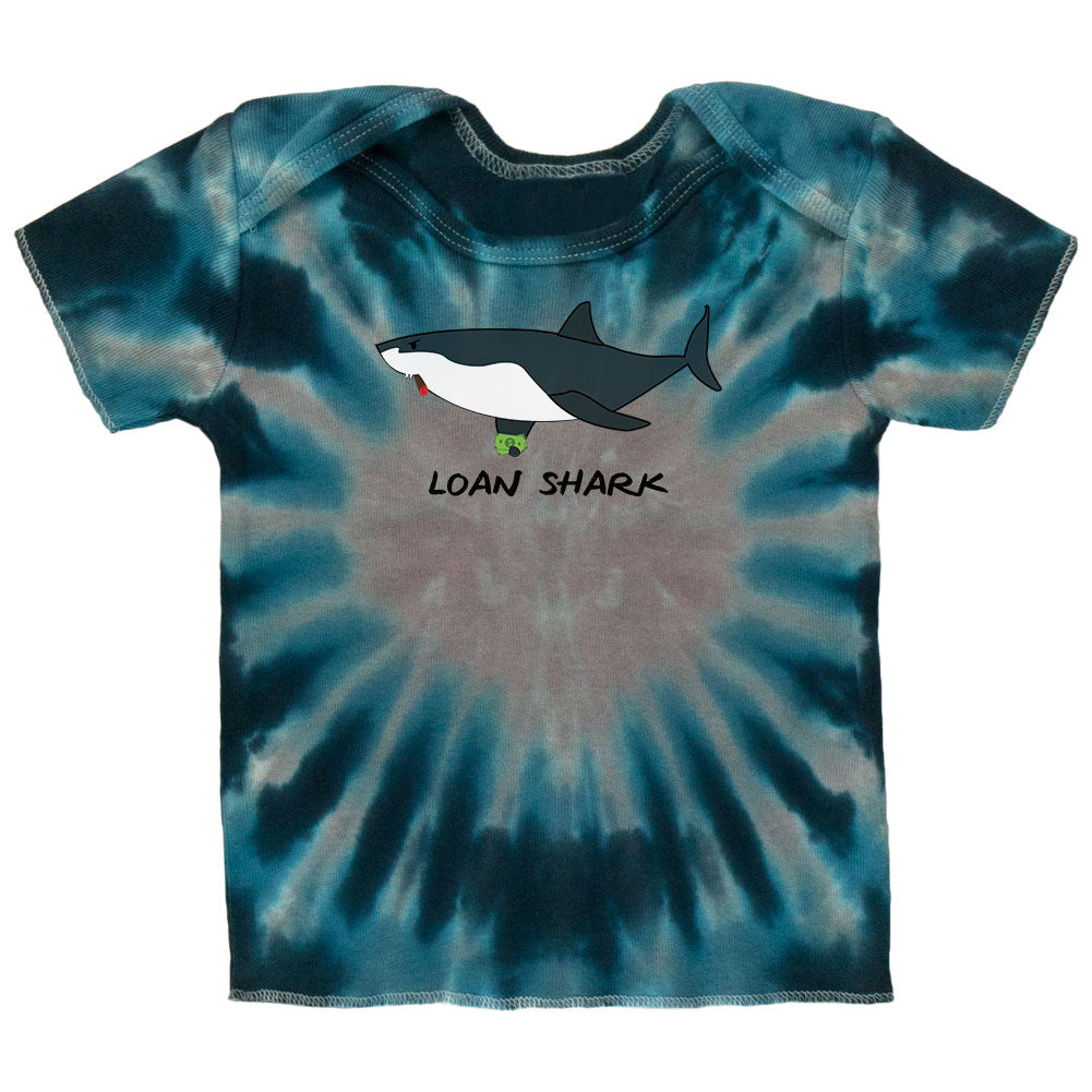 Loan Shark Great White Funny Pun Infant T Shirt Infant T-Shirts Old Glory 12M Blue Radial Tie Dye 