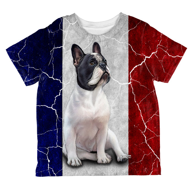 French Bulldog Live Forever Flag All Over Toddler T Shirt Toddler T-Shirts Old Glory 2T Multi 