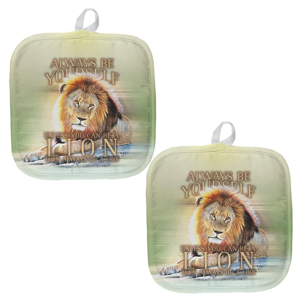 Always Be Yourself Unless Lion All Over Pot Holder (Set of 2) Pot Holders Old Glory OS Multi 