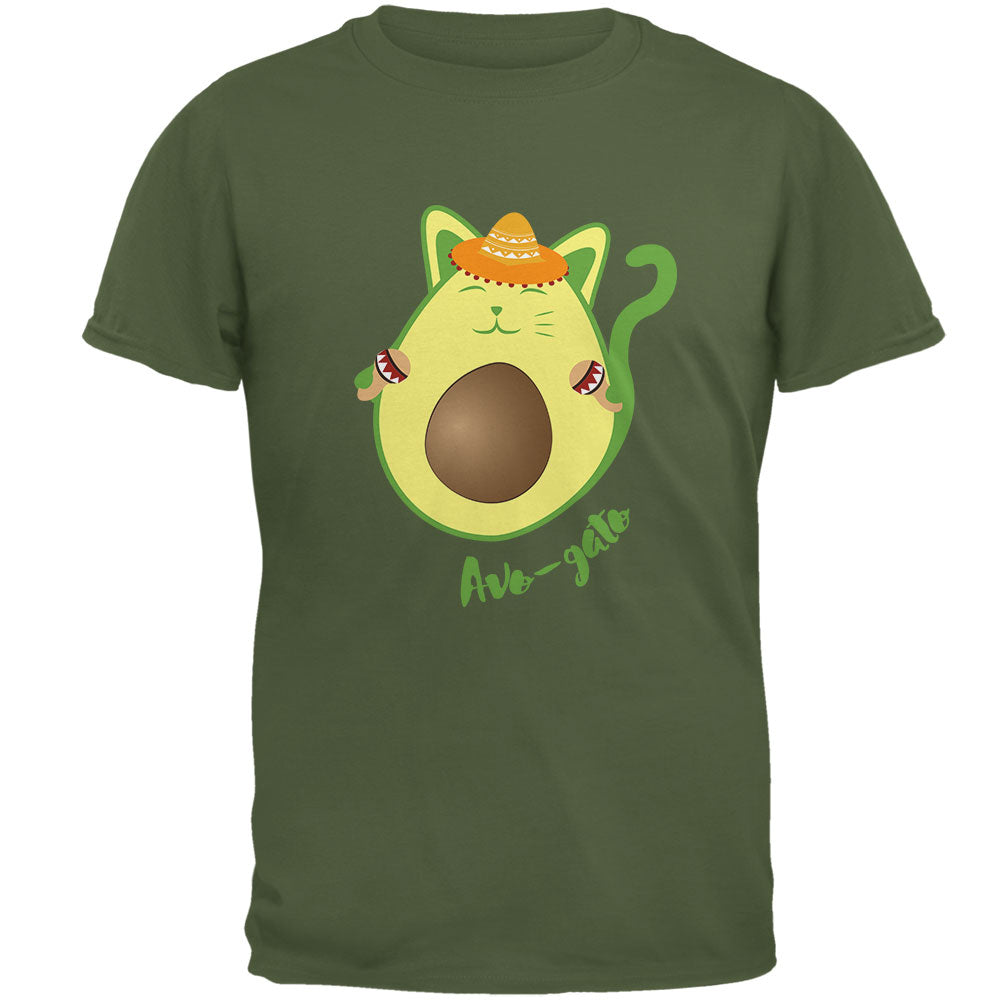 Cinco De Mayo Avogado Avocato Avocado Cat Spanish Mens T Shirt Men's T-Shirts Old Glory 2XL Green 