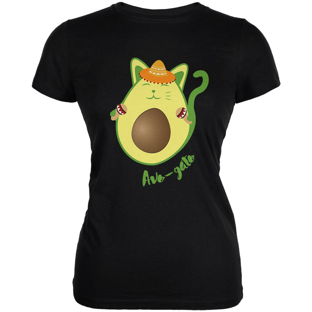 Cinco De Mayo Avogado Avocato Avocado Cat Spanish Juniors Soft T Shirt Juniors T-Shirts Old Glory 2XL Black 