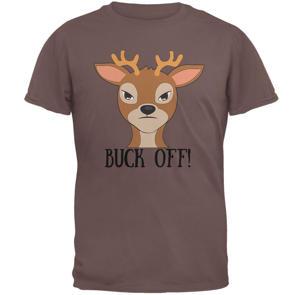 Deer Buck Off Funny Pun Mens T Shirt Men's T-Shirts Old Glory 2XL Brown 