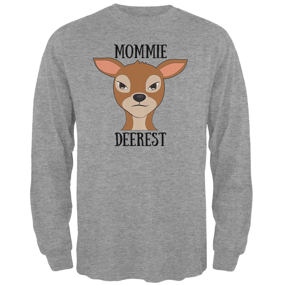 Deer Mommy Deerest Dearest Funny Pun Mens Long Sleeve T Shirt Men's Long Sleeves Old Glory 2XL Grey 