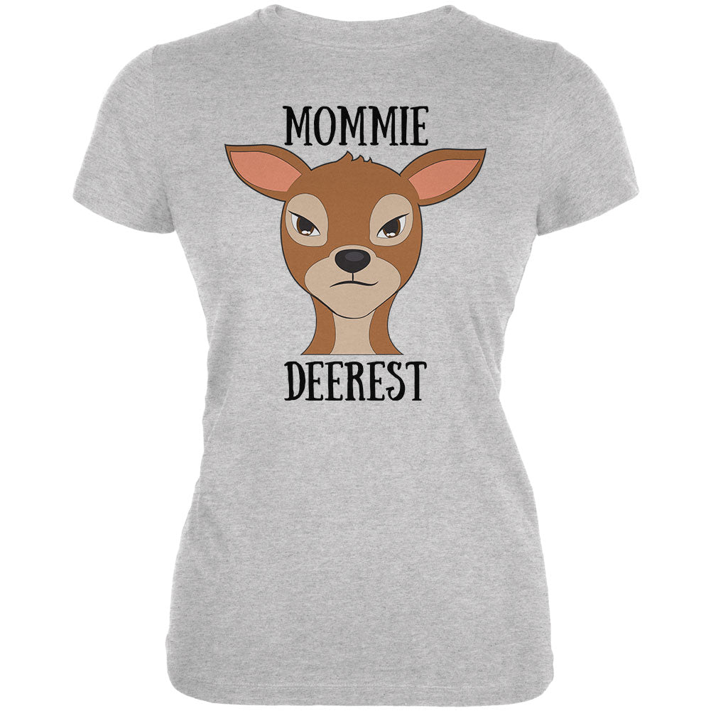 Deer Mommy Deerest Dearest Funny Pun Juniors Soft T Shirt Juniors T-Shirts Old Glory 2XL Grey 