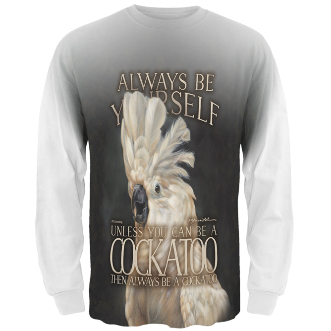 Always Be Yourself Unless Cockatoo All Over Mens Long Sleeve T Shirt Men's Long Sleeves Old Glory LG Multicolored 