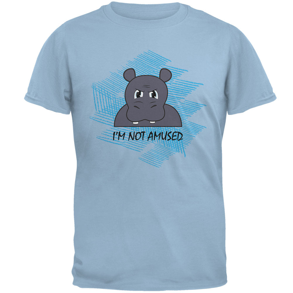 Hippo Not Amused Funny Mens T Shirt Men's T-Shirts Old Glory 2XL Light Blue 