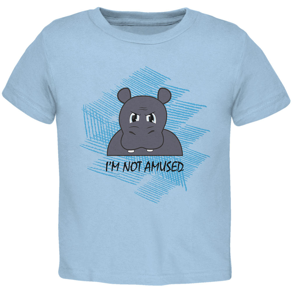 Hippo Not Amused Funny Toddler T Shirt Toddler T-Shirts Old Glory 2T Light Blue 