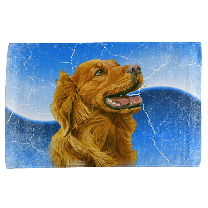 Golden Retriever Live Forever All Over Hand Towel Hand Towel Old Glory OS Multi 