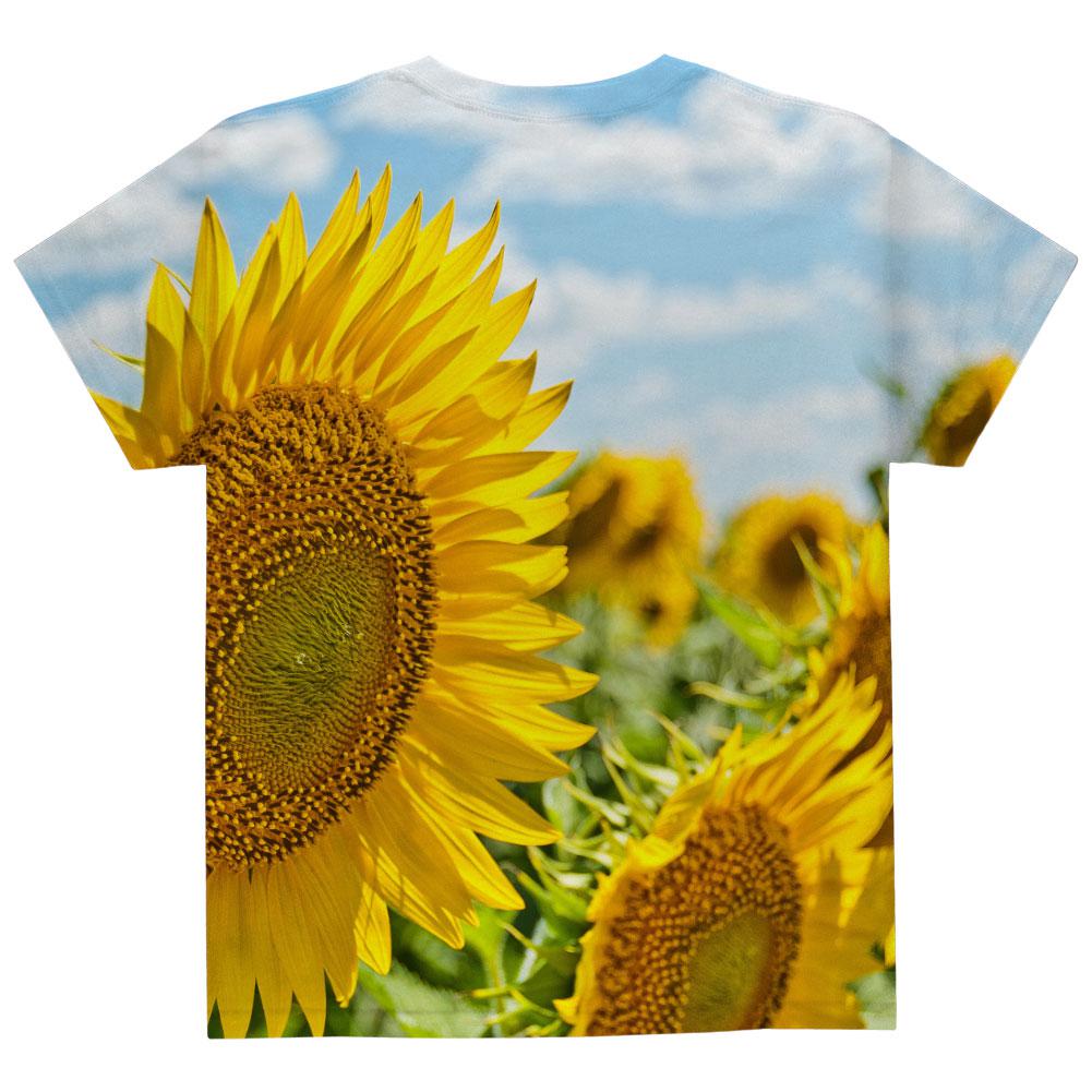 Sunflower Fields All Over Youth T Shirt Youth T-Shirts Old Glory   