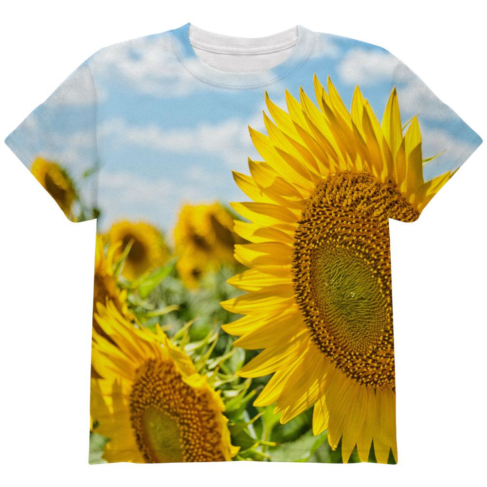 Sunflower Fields All Over Youth T Shirt Youth T-Shirts Old Glory LG Multi 