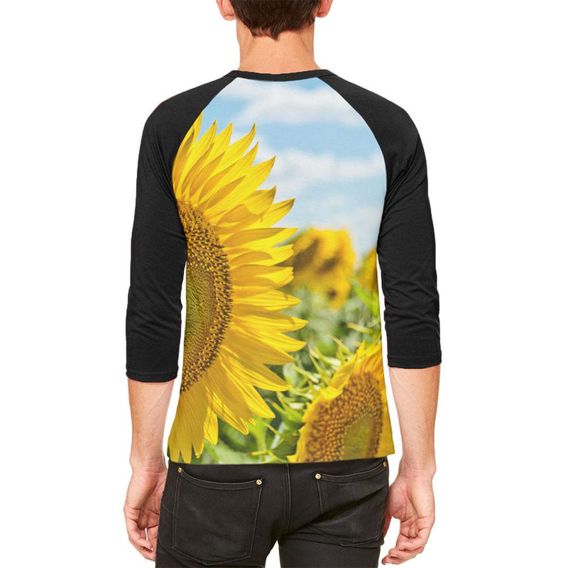 Sunflower Fields Mens Raglan T Shirt Men's Raglans Old Glory   