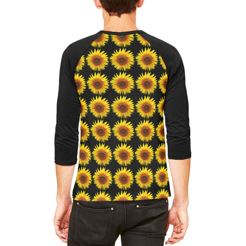 Sunflower Pattern Mens Raglan T Shirt Men's Raglans Old Glory   