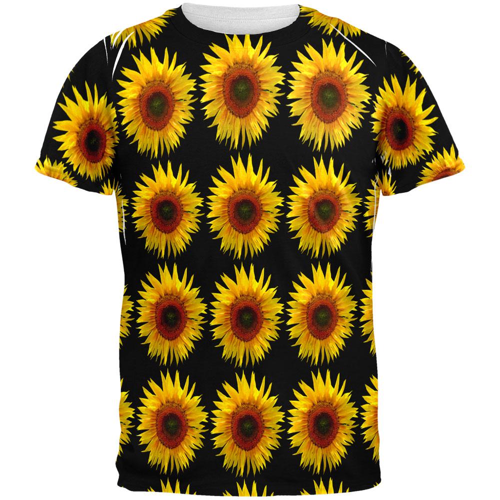 Sunflower Pattern All Over Mens T Shirt Men's T-Shirts Old Glory 2XL Multi 