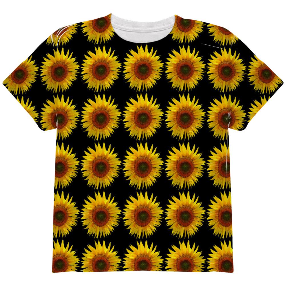 Sunflower Pattern All Over Youth T Shirt Youth T-Shirts Old Glory LG Multi 