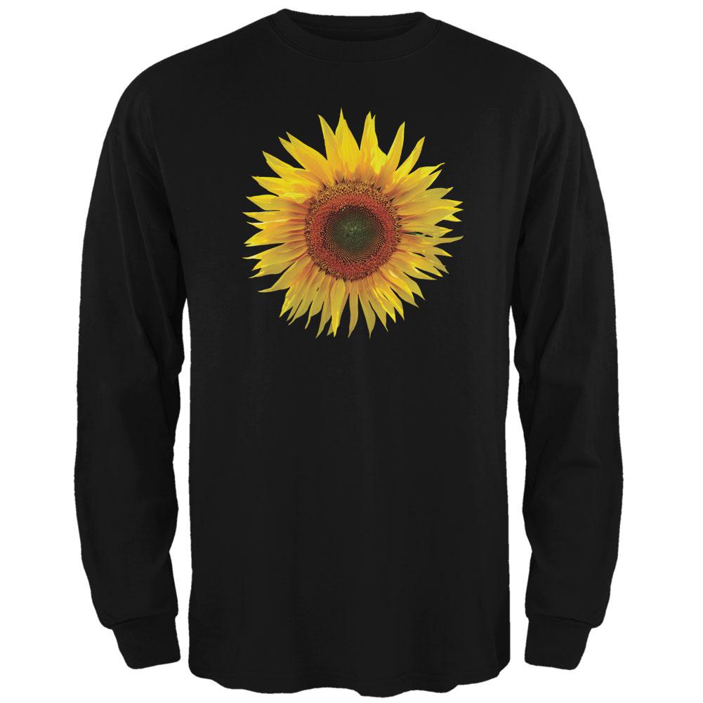 Giant Sunflower Mens Long Sleeve T Shirt Men's Long Sleeves Old Glory 2XL Black 