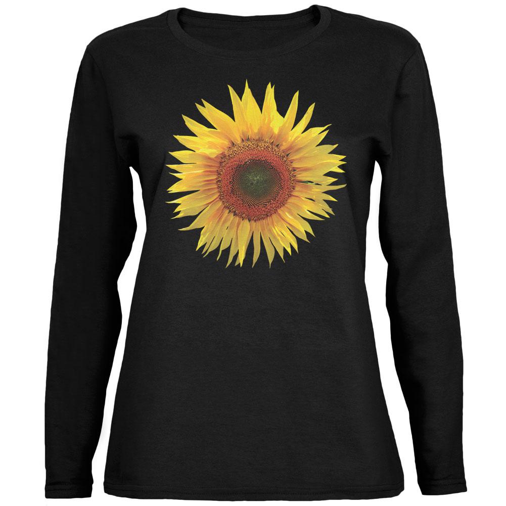 Giant Sunflower Ladies' Relaxed Jersey Long-Sleeve Tee Women's Long Sleeves Old Glory 2XL Black 