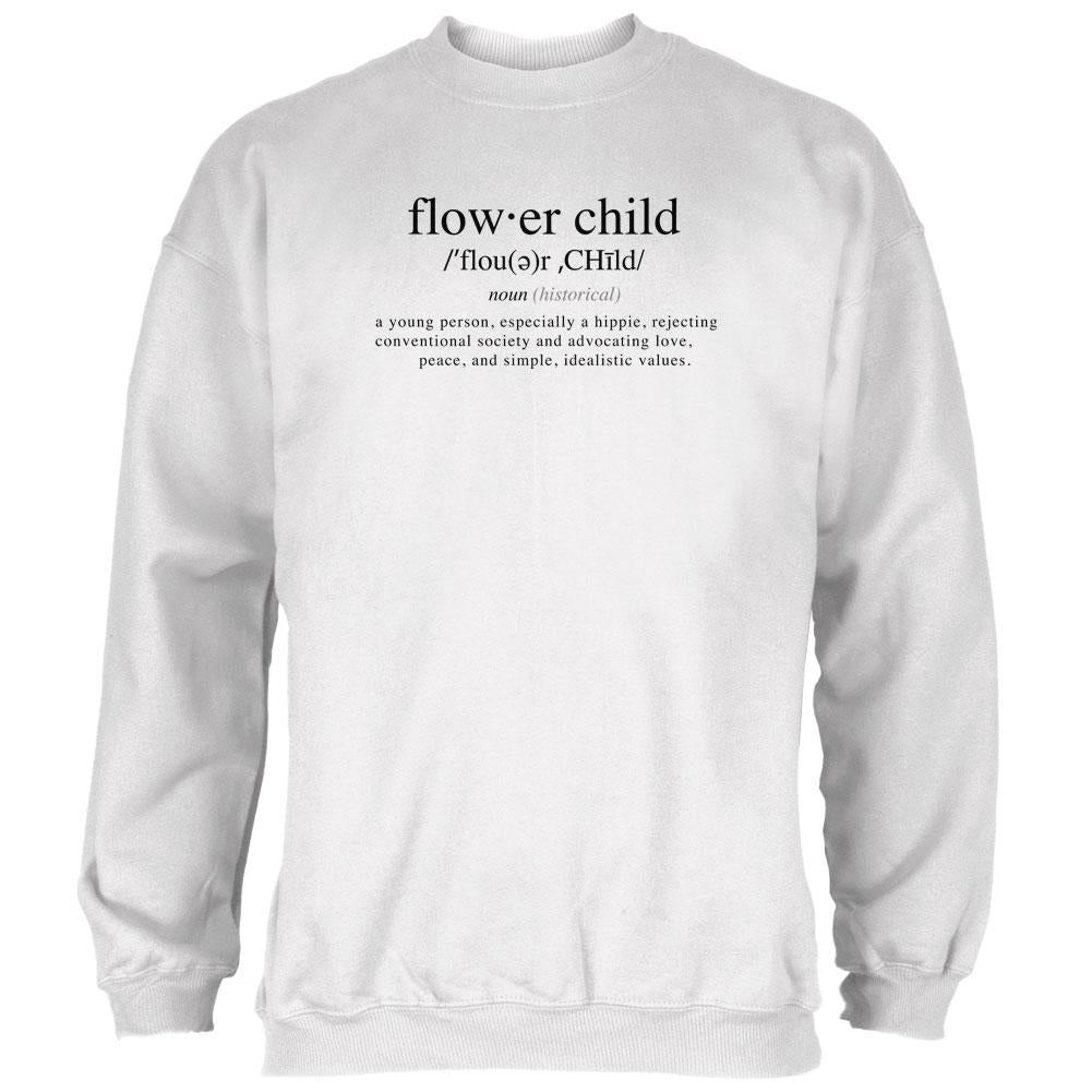 Flower Child Definition Mens Sweatshirt Men's Sweatshirts Old Glory 2XL White 