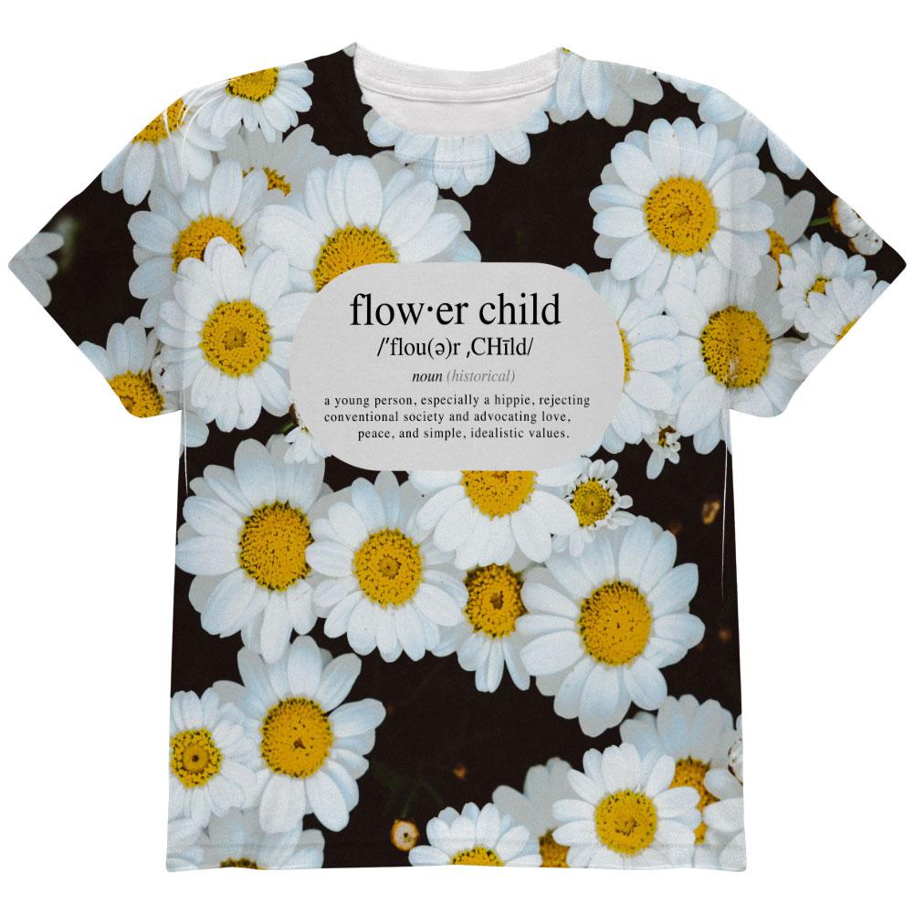 Flower Child Definition Daisies All Over Youth T Shirt Youth T-Shirts Old Glory LG Multi 