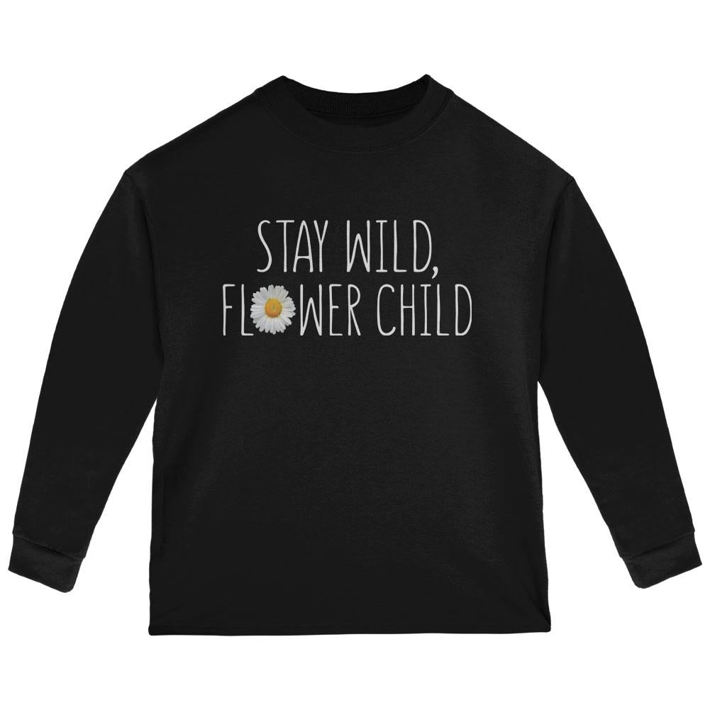 Stay Wild Flower Child Daisy Toddler Long Sleeve T Shirt Toddler Long Sleeves Old Glory 2T Black 