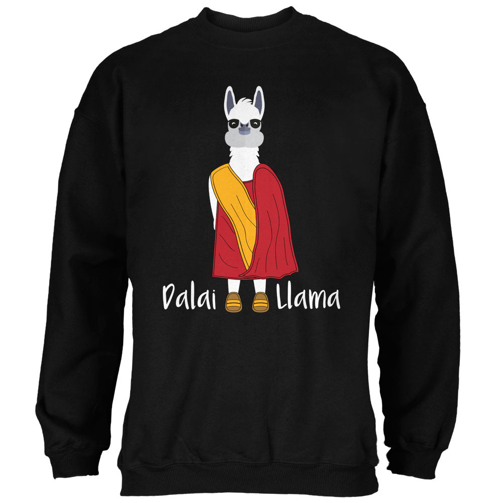 Funny Dalai Lama Llama Pun Mens Sweatshirt Men's Sweatshirts Old Glory 2XL Black 