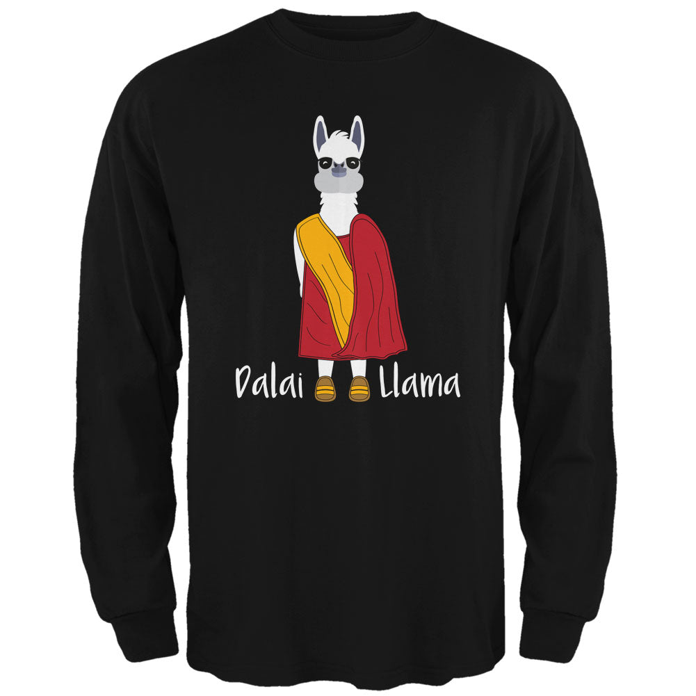 Funny Dalai Lama Llama Pun Mens Long Sleeve T Shirt Men's Long Sleeves Old Glory 2XL Black 