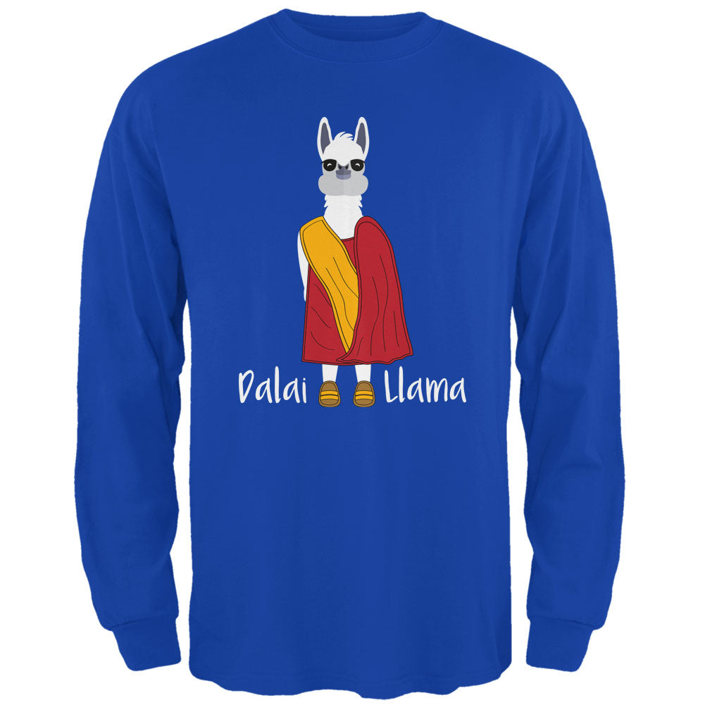 Funny Dalai Lama Llama Pun Mens Long Sleeve T Shirt Men's Long Sleeves Old Glory 2XL Royal 