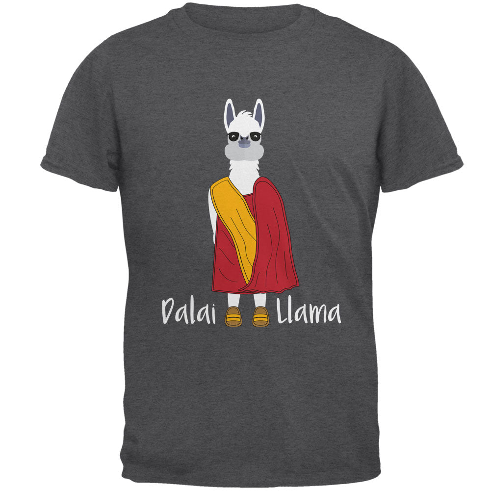 Funny Dalai Lama Llama Pun Mens T Shirt Men's T-Shirts Old Glory 3XL Dark Heather 