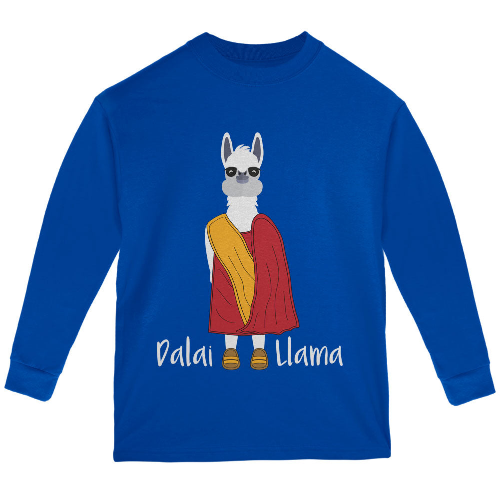 Funny Dalai Lama Llama Pun Youth Long Sleeve T Shirt Youth Long Sleeves Old Glory YLG Royal 