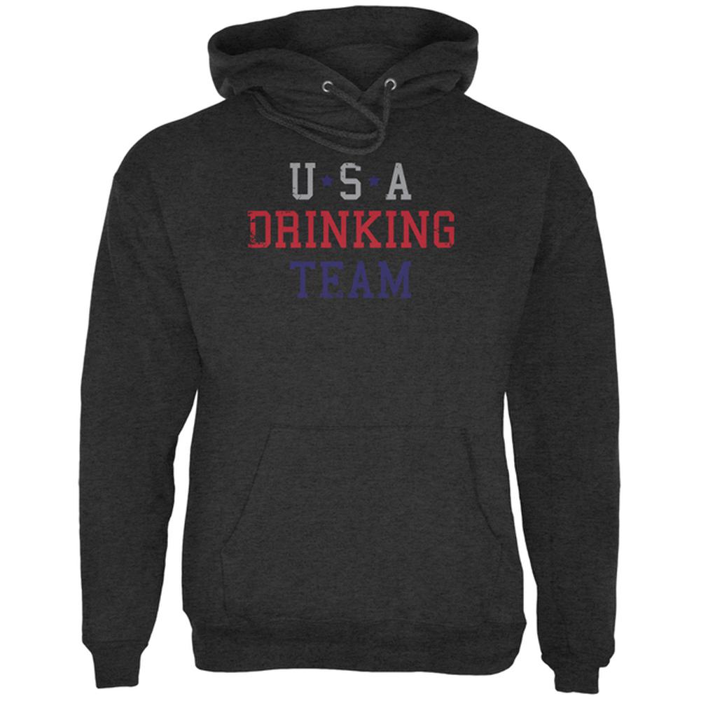 4th of July USA Drinking Team Mens Hoodie Men's Hoodies Old Glory 2XL Charcoal Heather 