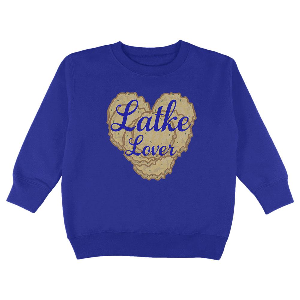 Hanukkah Latke Lover Toddler Sweatshirt Toddler Sweatshirts Old Glory 2T Royal 