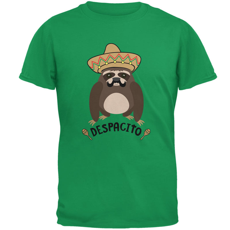 Despacito Means Slowly Funny Sloth Pun Mens T Shirt Men's T-Shirts Old Glory 2XL Irish Green 