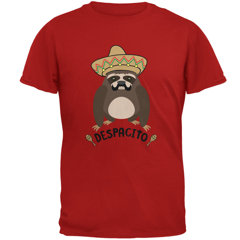 Despacito Means Slowly Funny Sloth Pun Mens T Shirt Men's T-Shirts Old Glory MD Red 