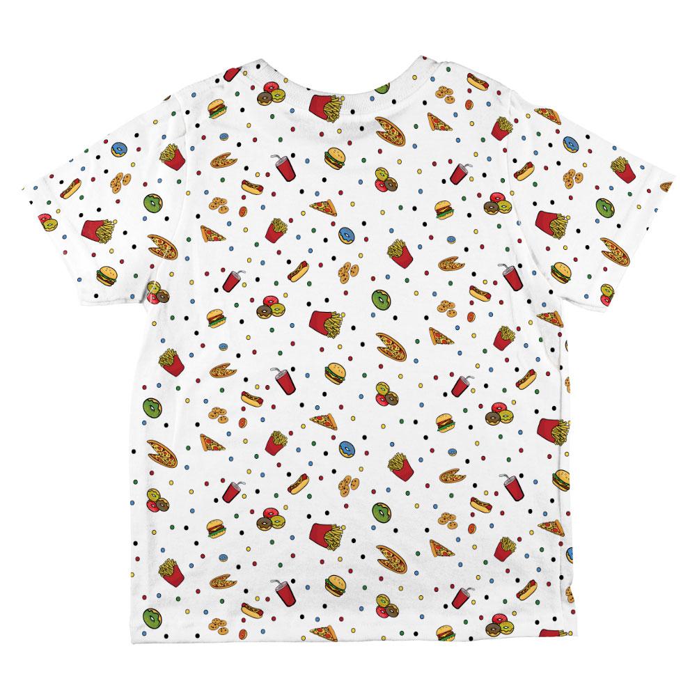 Junk Food Pattern All Over Toddler T Shirt Toddler T-Shirts Old Glory   