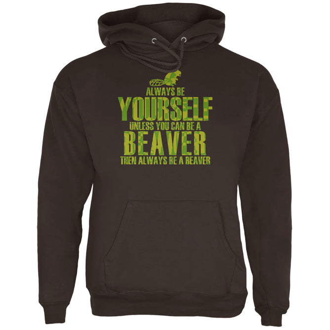 Always Be Yourself Beaver Mens Hoodie Men's Hoodies global 2XL Brown 