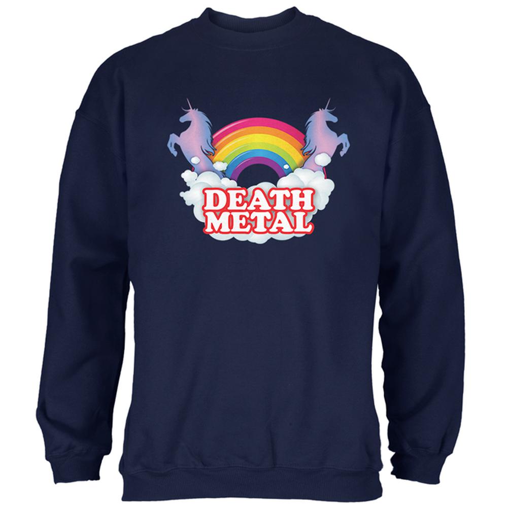 Death Metal Rainbow Unicorns Mens Sweatshirt Men's Sweatshirts Old Glory 2XL Navy 