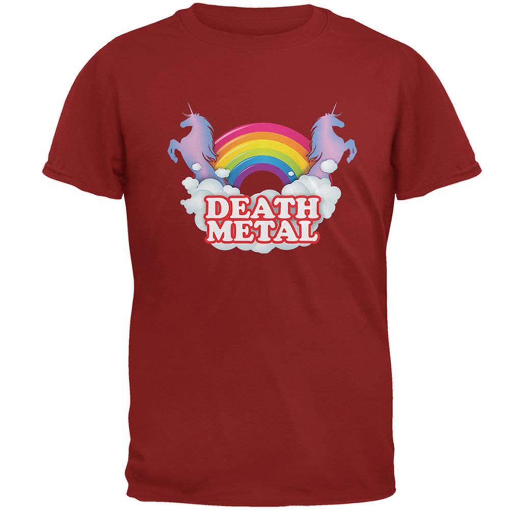 Death Metal Rainbow Unicorns Mens T Shirt Men's T-Shirts Old Glory 2XL Cardinal Red 