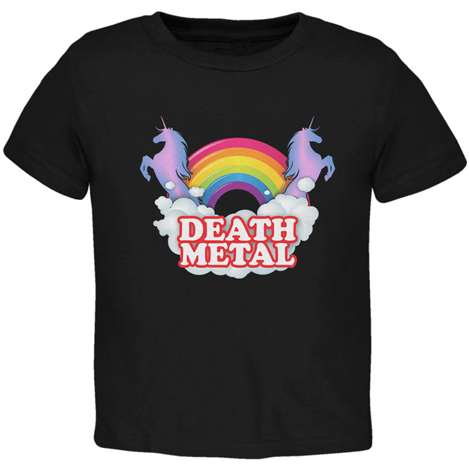 Death Metal Rainbow Unicorns Toddler T Shirt Toddler T-Shirts Old Glory 4T Black 