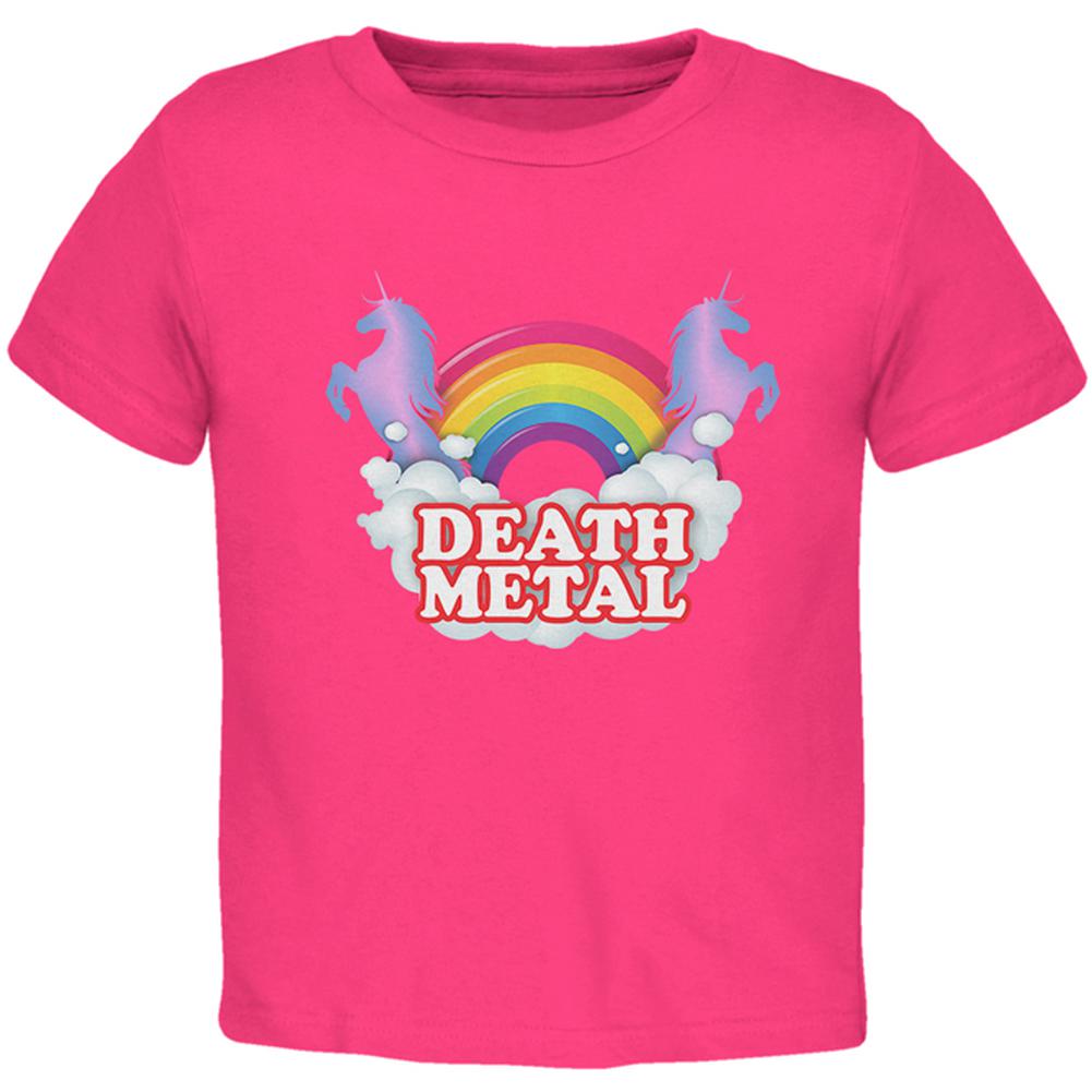 Death Metal Rainbow Unicorns Toddler T Shirt Toddler T-Shirts Old Glory 2T Hot Pink 