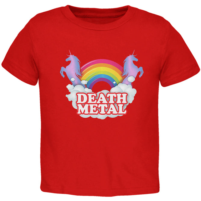 Death Metal Rainbow Unicorns Toddler T Shirt Toddler T-Shirts Old Glory 5/6T Red 