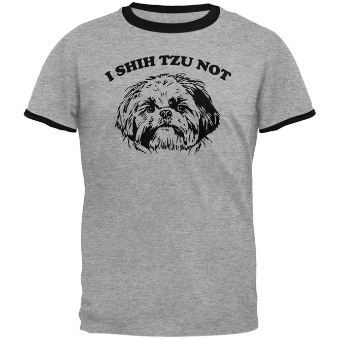 I Shih Tzu Not Mens Ringer T Shirt Men's T-Shirts Old Glory 2XL Heather-Black 