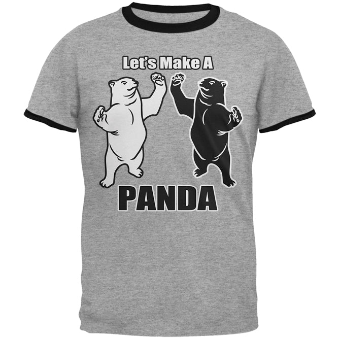 Let's Make a Panda Funny Mens Ringer T Shirt Men's T-Shirts Old Glory 2XL Heather-Black 