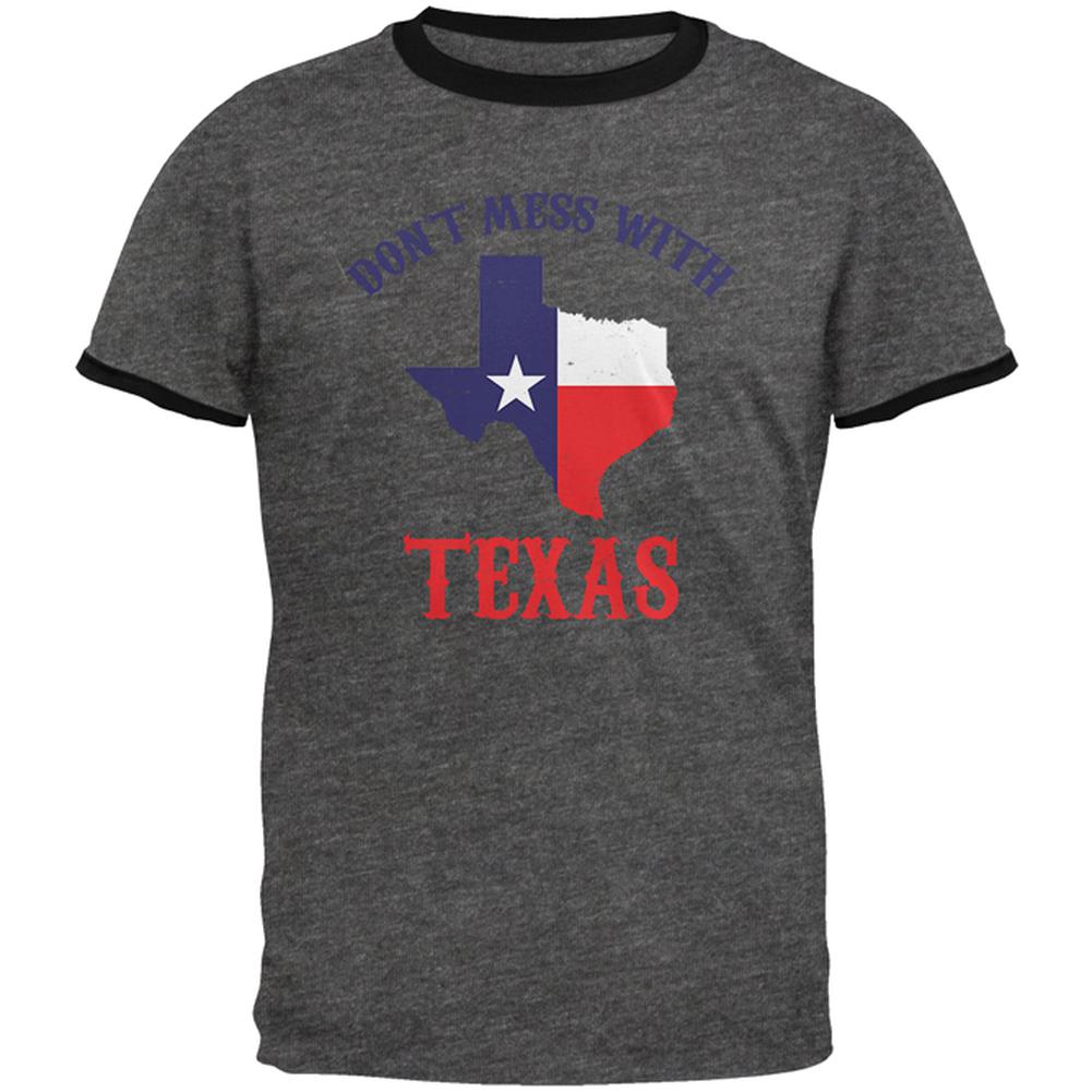 Don't Mess With Texas Mens Ringer T Shirt Men's T-Shirts Old Glory 2XL Dark Heather-Black 